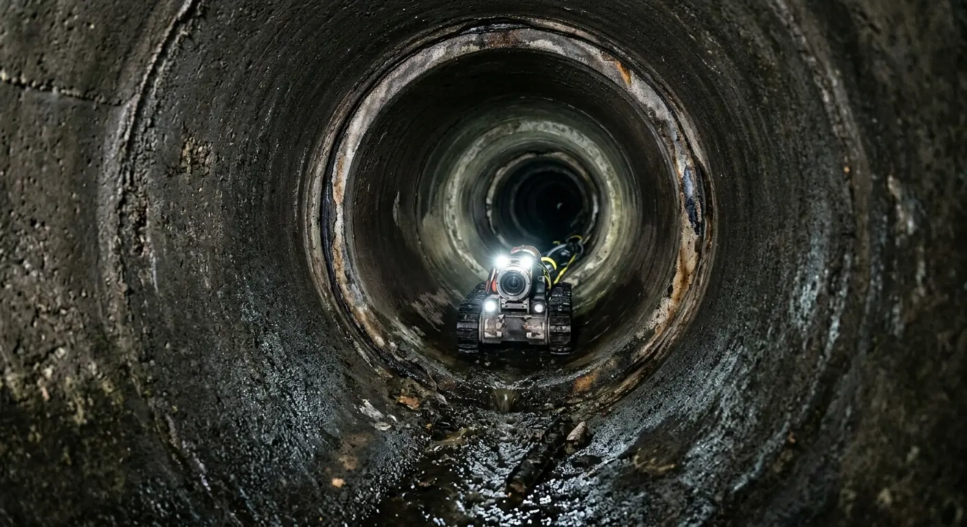 Robotic sewer camera inspecting pipe interior for Sewer Line Repair in Nicholasville